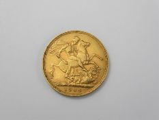 An Edward V 1904 Full Gold Sovereign.