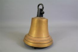 A Large Vintage Polished Brass Ship's Bell