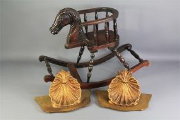 An Antique Oak Carved Toddler's Rocking Horse Seat