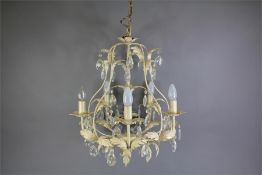 A Contemporary Cream Painted Chandelier