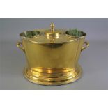 An Edwardian-Style Oval Brass Finish Planter