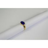 An 18ct Yellow Gold Blue Opal Ring