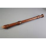 A Vintage Wood Carved Tenor Recorder