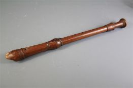 A Vintage Wood Carved Tenor Recorder