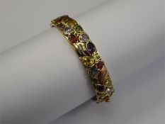 A 14/15ct Yellow Gold Openwork Bangle