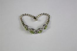 A Silver Peridot Bracelet