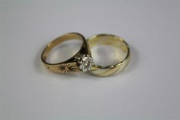 A 9ct Yellow and White Gold Wedding Band