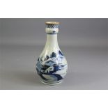 A Late 18th Century Blue and White Bottle Vase.