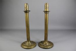 A Pair of Palmer's Patent Brass Ejector Candlesticks