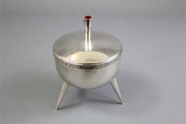 A Silver Circular Trinket Dish and Cover