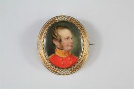 A Fine 19th Century 14ct Gold Portrait Miniature/Brooch Pendant