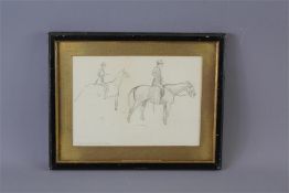 Attributed to Cecil Aldin Pencil Sketch