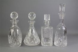 Four Waterford Crystal Glass Crystal Decanters