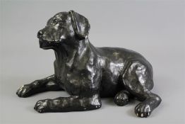 A Sculpture of 'Snooky' the Black Retriever