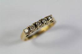 An 18ct Yellow Gold Five Stone Diamond Ring