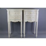 A Pair of White-Painted Bedside Cabinets
