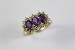 A 9ct Yellow and White Gold Amethyst Ring