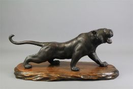 A Japanese Bronzed Figure of a Tiger