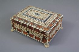 An Antique Anglo-Indian Tortoise Shell Jewellery Box