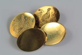 A Pair of 9ct Gold Asprey & Garrard Cufflinks