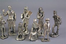 A Collection of Chrome-Effect Figures