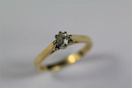 An 18ct Yellow Gold Diamond Solitaire RIng