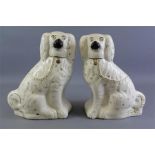 A Pair of Staffordshire Fireside Ceramic Spaniels