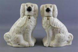 A Pair of Staffordshire Fireside Ceramic Spaniels