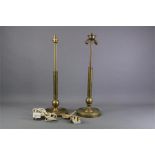 A Pair of Military Brass Lamp Stands