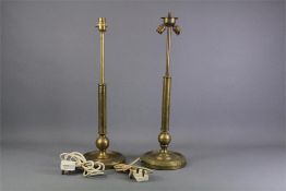 A Pair of Military Brass Lamp Stands