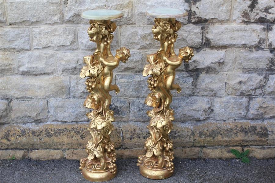 A Pair of Gilt-Effect Plant Stands