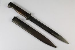 WWII German Bayonet and Scabbard K98 with wooden handle