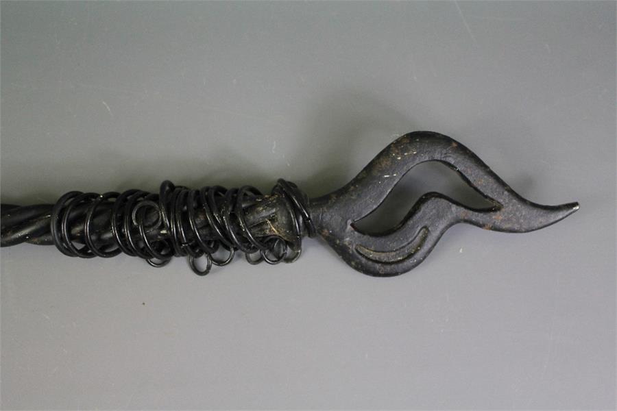 Two Decorative Black Wrought Iron Curtain Poles - Image 2 of 2