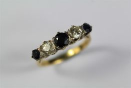 An Antique 18ct Yellow Gold and Sapphire Ring