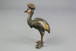 An Austrian Cold-Cast Bronze Painted Bird Figurine