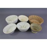 A Selection of Victorian Porcelain Jelly Moulds