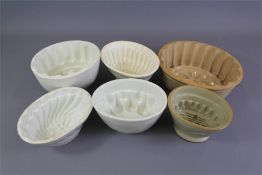 A Selection of Victorian Porcelain Jelly Moulds
