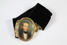 A Fine Georgian Portrait Miniature/Mourning Bracelet