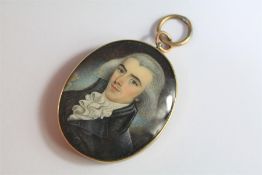 A Fine Georgian Portrait Miniature Pendant