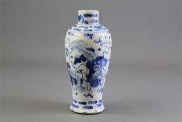 A 19th Century Blue and White Chinese Baluster Vase