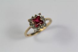 A 9ct Yellow Gold Ruby Ring