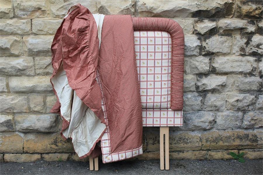 A Gingham Fabric Headboard