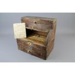 A Napoleonic Straw-Work Cylinder Top Miniature Bureau