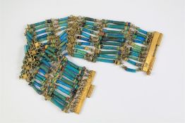 A Grand Tour Antique Egyptian Turquoise Beaded Bracelet