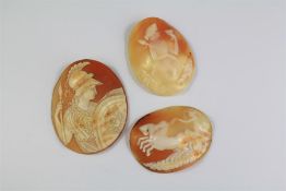 Three Antique Shell Cameos