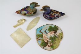 Two Cloisonne Enamel Birds