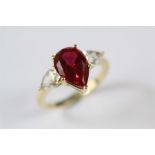 A 14ct Yellow Gold Ruby Ring