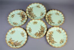 Antique Celadon Green Cake Plate