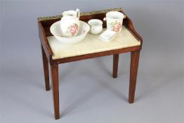 A Miniature Mahogany and White Marble Wash Stand