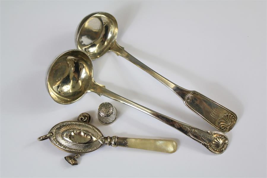 A Pair of Scottish Silver Sauce Ladles